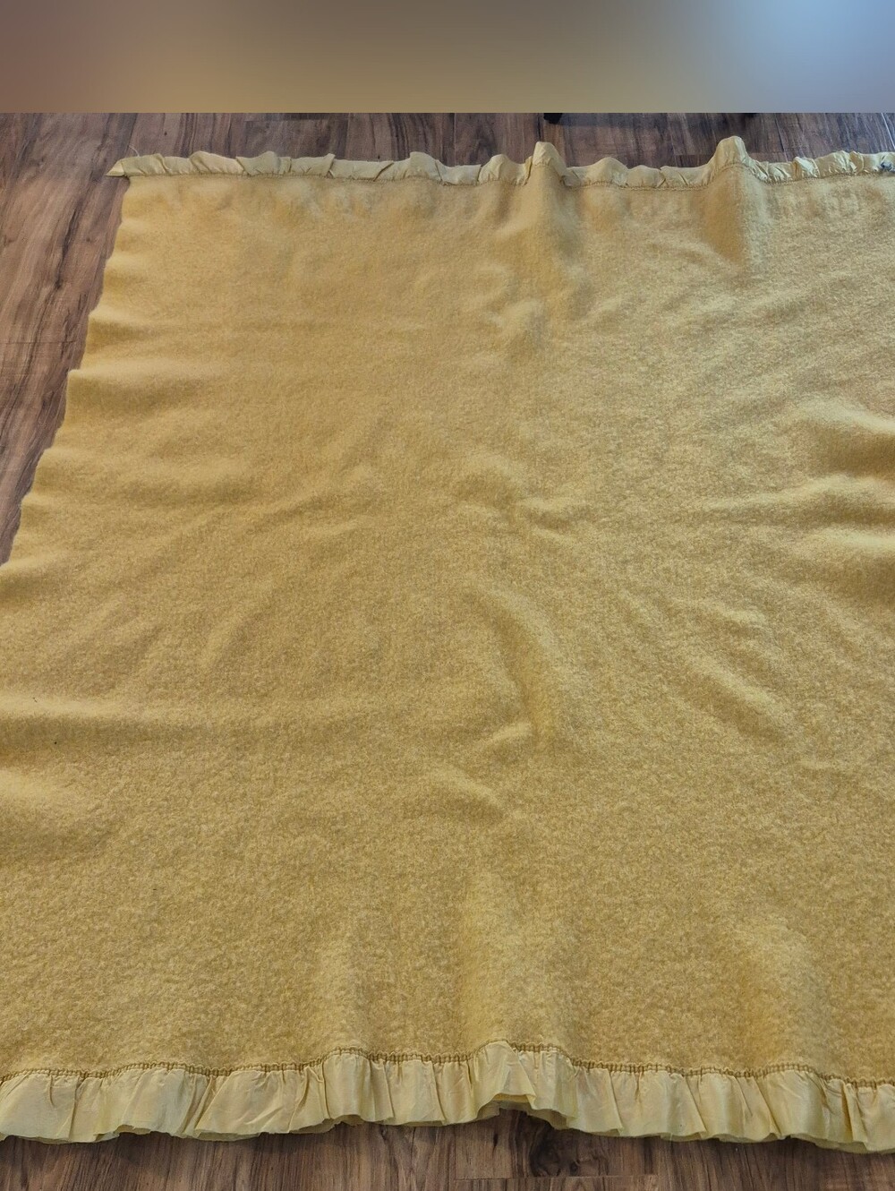 Kenwood Vintage Golden Yellow Wool Blanket 64 x 51